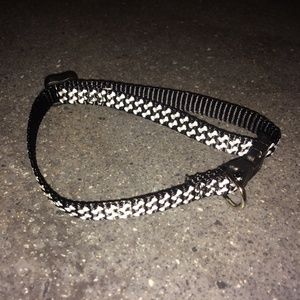 Black & White Bone Print Dog Collar - S